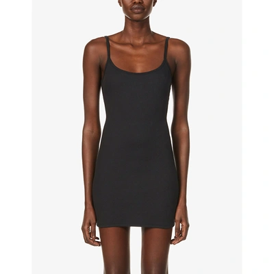 skims cotton rib slip dress Skims Ladies Black Skim Cotton Rib Slip Dress, Size: Xl In Soot