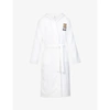 Moschino Mens White Branded Cotton-towelling Bathrobe Xl