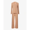 Skims Ribbed Stretch-modal Jersey Lounge Set In Camel