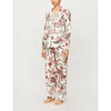 Desmond And Dempsey Soleia Jungle-print Organic Cotton Pyjama Set In Cream Multi