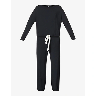 Eberjey Gisele Slouchy Stretch-jersey Pyjama Set In Black Ivory