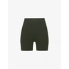 Skims Sleep Ribbed High-rise Stretch-woven Boxers In Onyx