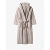 The White Company Hooded Velour Robe In Ash Rose