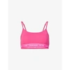 Calvin Klein Womens Party Pink Ck One Cotton-blend Logo-print Bralette L