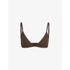 Skims Fits Everybody Triangle Stretch-jersey Bralette In Cocoa