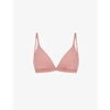 Skims Triangle Stretch-cotton Bralette In Rose Clay