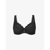 Maison Lejaby Gaby Floral-embroidered Underwired Stretch-lace Bra In Black