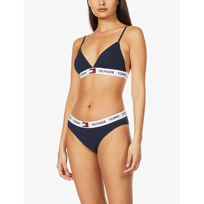 Tommy Hilfiger Authentic Logo Detail T-shirt Bra In Navy