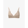Skims Stretch-jersey Crossover Bralette In Neutral