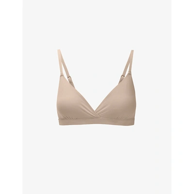 Skims Fits Everybody Triangle Stretch-woven Bra In Nude (lingerie)