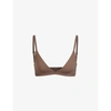 Skims Fits Everybody Triangle Stretch-jersey Bralette In Oxide