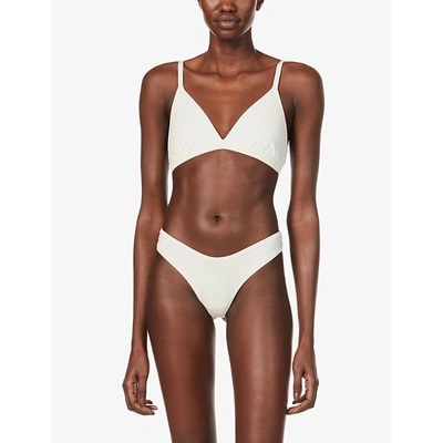 Skims Cotton Collection 2.0 Cotton-blend Jersey Bralette In Bone