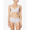 Hanky Panky Signature Lace Padded Crossover Bralette In White