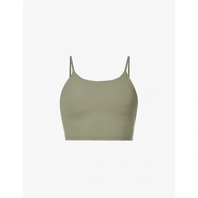 Adanola Tank Round-neck Stretch-jersey Bralette In Olive Green