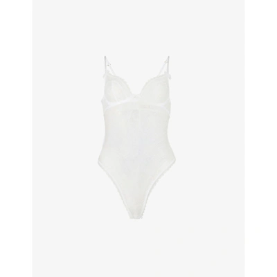 Agent Provocateur Hinda Sheer Stretch-lace Body In White