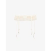 Agent Provocateur Lindie Floral Mesh Suspender Belt In Cream