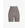 Skims Core Control High-rise Stretch-woven Shorts In Umber