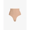 Skims Core Control High-rise Stretch-woven Thong In Clay