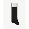 Falke Kids' No7 Ribbed Virgin Wool Socks In Black