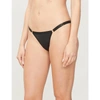 Aubade Mini-coeur Satin Briefs In Black
