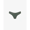 Skims Womens Deep Sea Dipped Mid-rise Stretch-cotton Jersey Thong Xxxxl