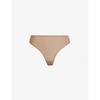 Skims Fits Everybody Stretch-woven Thong In Sienna