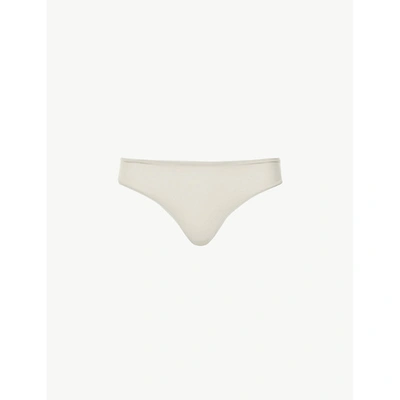 Skims Fits Everybody Stretch-woven Thong In Talc