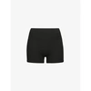 Skims Ribbed Stretch-woven Shorts In Soot