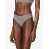 Skims Fits Everybody Stretch-woven Thong In Umber