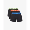 Nike Mens Blk/volt/orange/roy Pack Of Three Everyday Stretch-cotton Jersey Trunks M