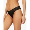 Hanky Panky Pack Of Three Original-rise Stretch-lace Thongs In Black