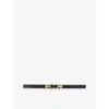 Maje Amor Croc Embossed Belt In Noir / Gris