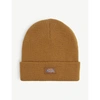 Dickies Mens Brown Duck Gibsland Logo-patch Knitted Beanie Hat