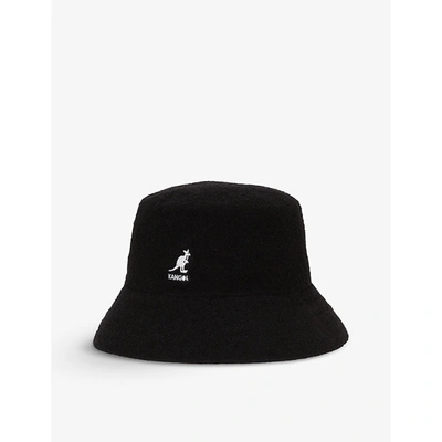 Kangol Bermuda Logo-embroidered Felt Bucket Hat In Black