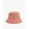 Kangol Womens Peach Pink Bermuda Logo-embroidered Felt Bucket Hat S