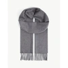 Max Mara Womens Grigio Medio Wsdalia Brand-embroidered Cashmere Scarf 1 Size In Grigio Medio