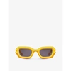 A Better Feeling Womens Yellow Black Bolu Rectangle-frame Nylon Sunglasses