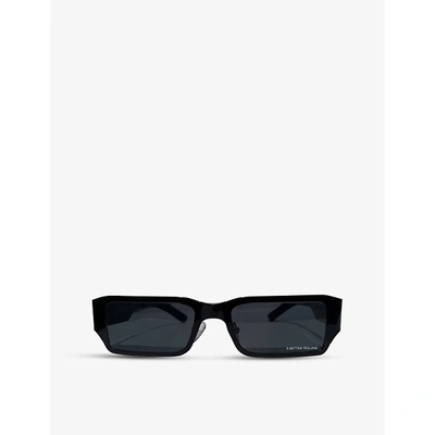 A Better Feeling Womens Bklack Black Pollux Rectangle-frame Stainless-steel Sunglasses