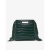 Maje Verts Mini M Croc-embossed Leather Shoulder Bag 1 Size In Verts