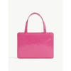 Amina Muaddi Fluo Pink Amini Giorgia Croc-embossed Leather Top-handle Bag
