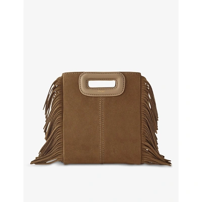Maje Bruns Mini M Tassel-trimmed Suede Shoulder Bag 1 Size In Bruns