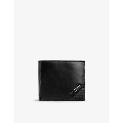 Ted Baker Prug Leather Wallet In Black