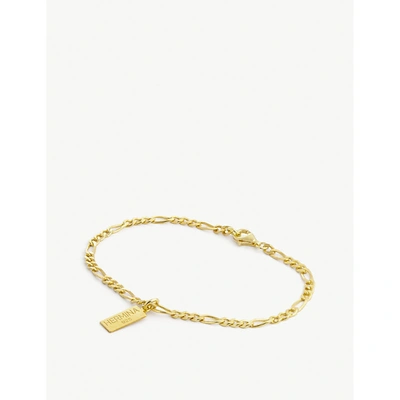 Hermina Athens Yellow Gold-plated Sterling-silver Tag Pendant Bracelet