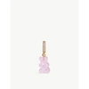 Crystal Haze Womens Bubblegum Pink Nostalgia Bear-shaped 18ct Yellow Gold-plated Brass, Resin And Zirconia Charm
