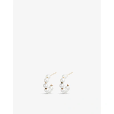 The Alkemistry Poppy Finch Baby Pearl Mini 14ct Yellow-gold And Freshwater Pearl Hoop Earrings In 14ct Yellow Gold