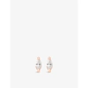 Astrid & Miyu Navette 14ct Rose Gold-plated Sterling Silver And Cubic Zirconia Stud Earrings In Rose Gold