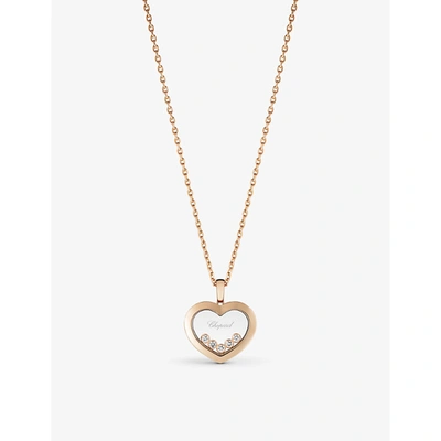 Chopard Happy Diamonds 18ct Rose-gold And 0.25ct Diamond Necklace In 18-carat Rose Gold