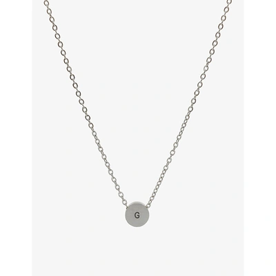 Littlesmith Personalised Initial Silver-plated Circle Bead Necklace