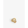 NADINE AYSOY WOMENS 18KT YELLOW GOLD CANTENA 18CT YELLOW GOLD AND 0.20CT WHITE DIAMOND RING 54MM