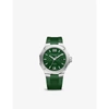 Baume & Mercier Men's Swiss Automatic Riviera Green Rubber Strap Watch 42mm In Green